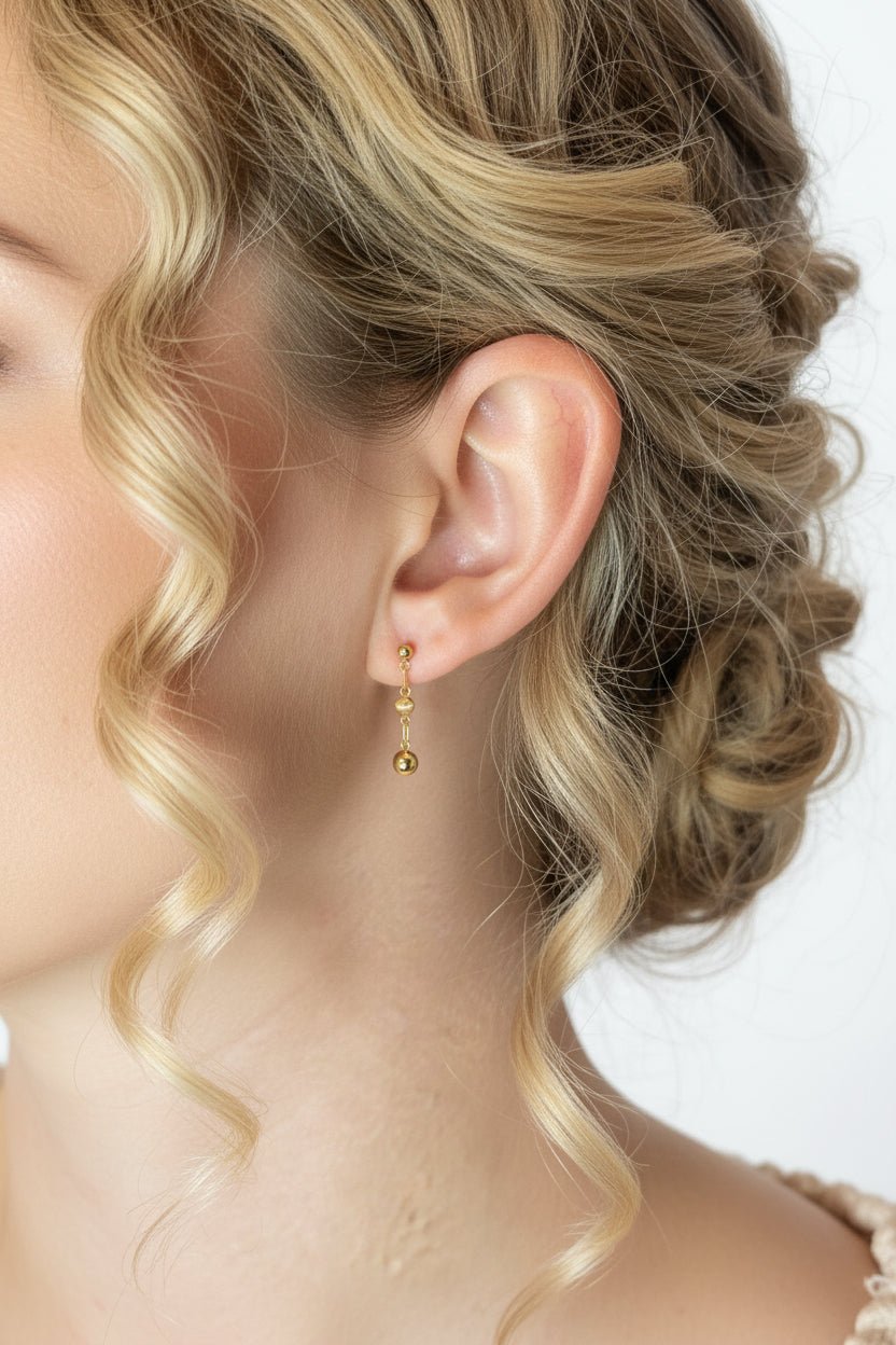 18K Gold Bead Drop Earrings - Antonio Guzzo Fine Jewelry18K Gold Bead Drop Earrings