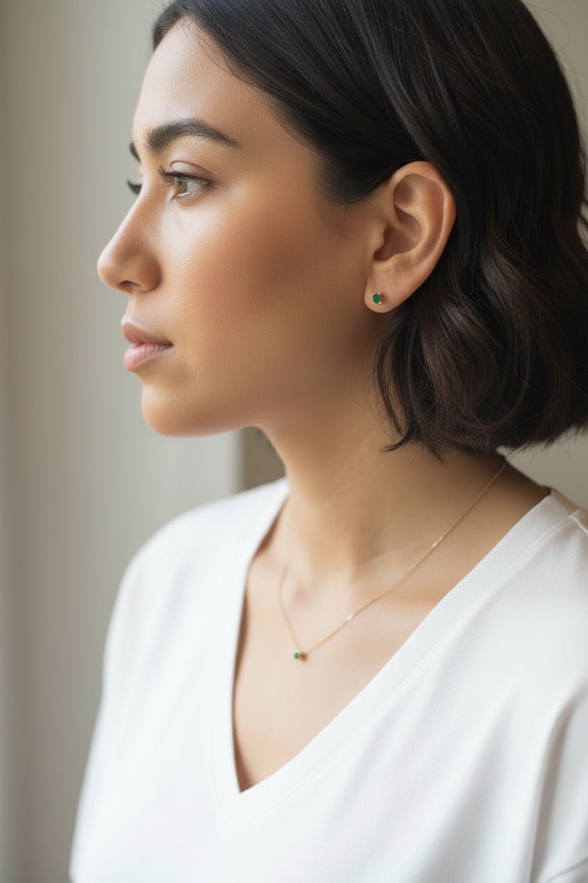 18K Gold Natural Emerald Necklace, Antonio Guzzo Fine Jewelry - Antonio Guzzo Fine Jewelry