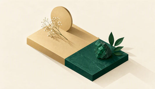 Abstract gold and emerald title card