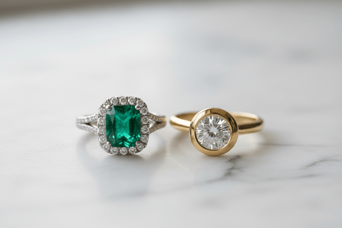 Buyers: Bezel or Halo Emerald Ring Settings That Protect and Sparkle - Antonio Guzzo Fine Jewelry