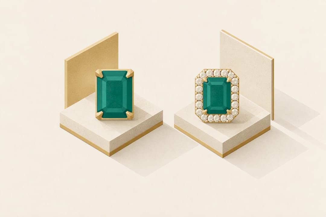 Halo vs. Solitaire Emerald Rings: Which Shows Color Best? - Antonio Guzzo Fine Jewelry