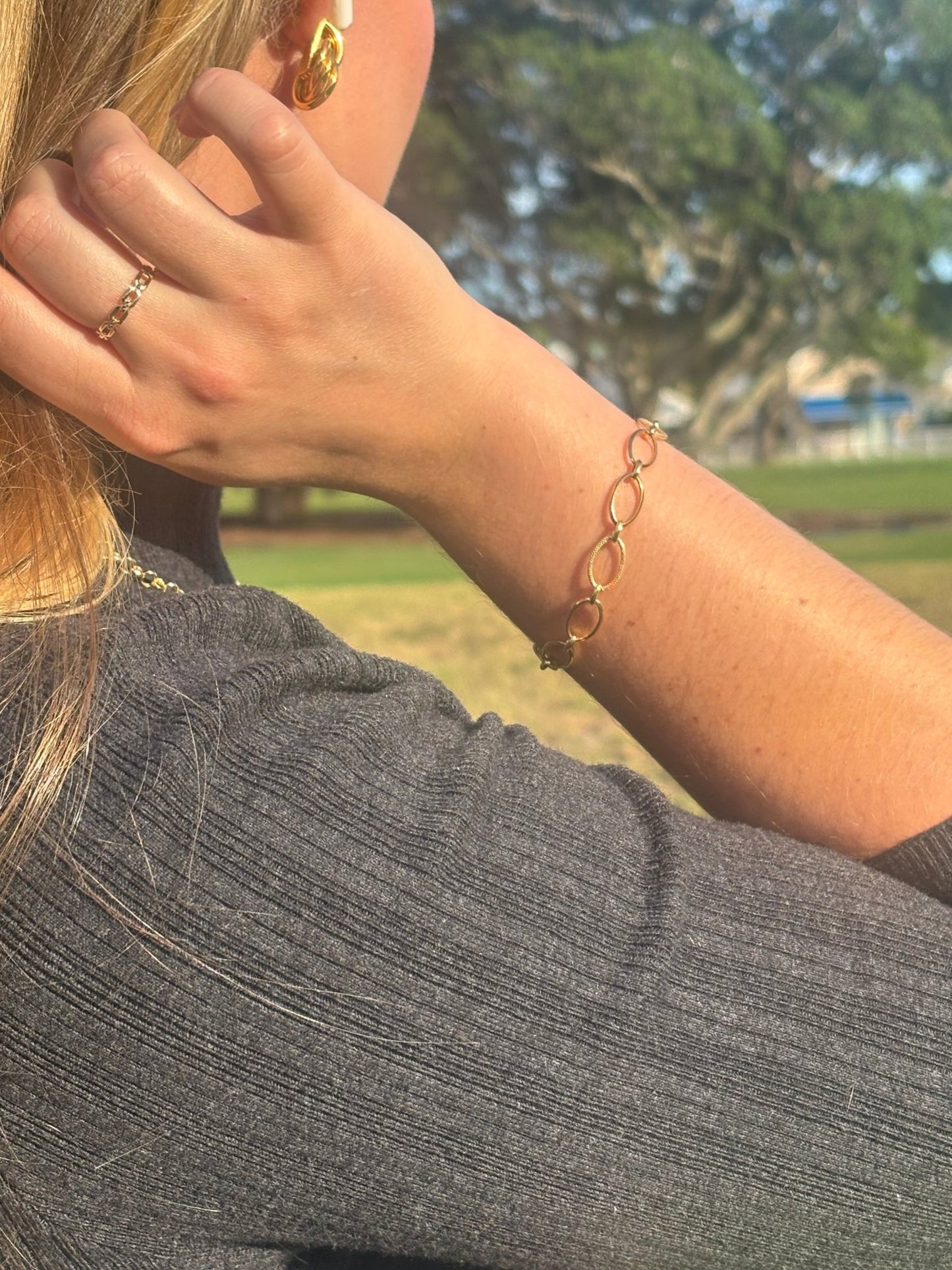 14 Karat Elegant Chain Link Ring For Everyday Use. - Antonio Guzzo Fine Jewelry