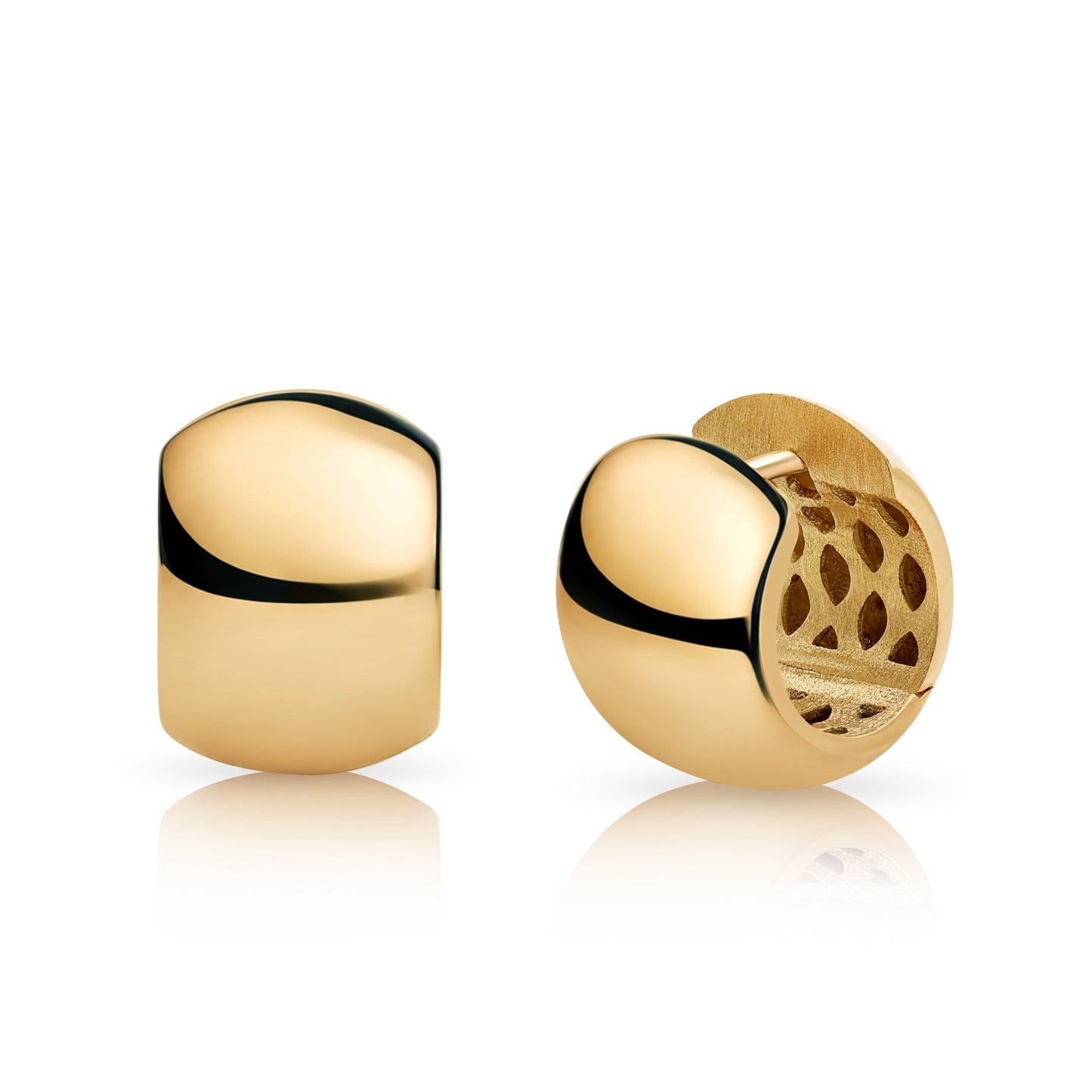 14K High Polish Dome Huggie Earrings - Antonio Guzzo Fine Jewelry