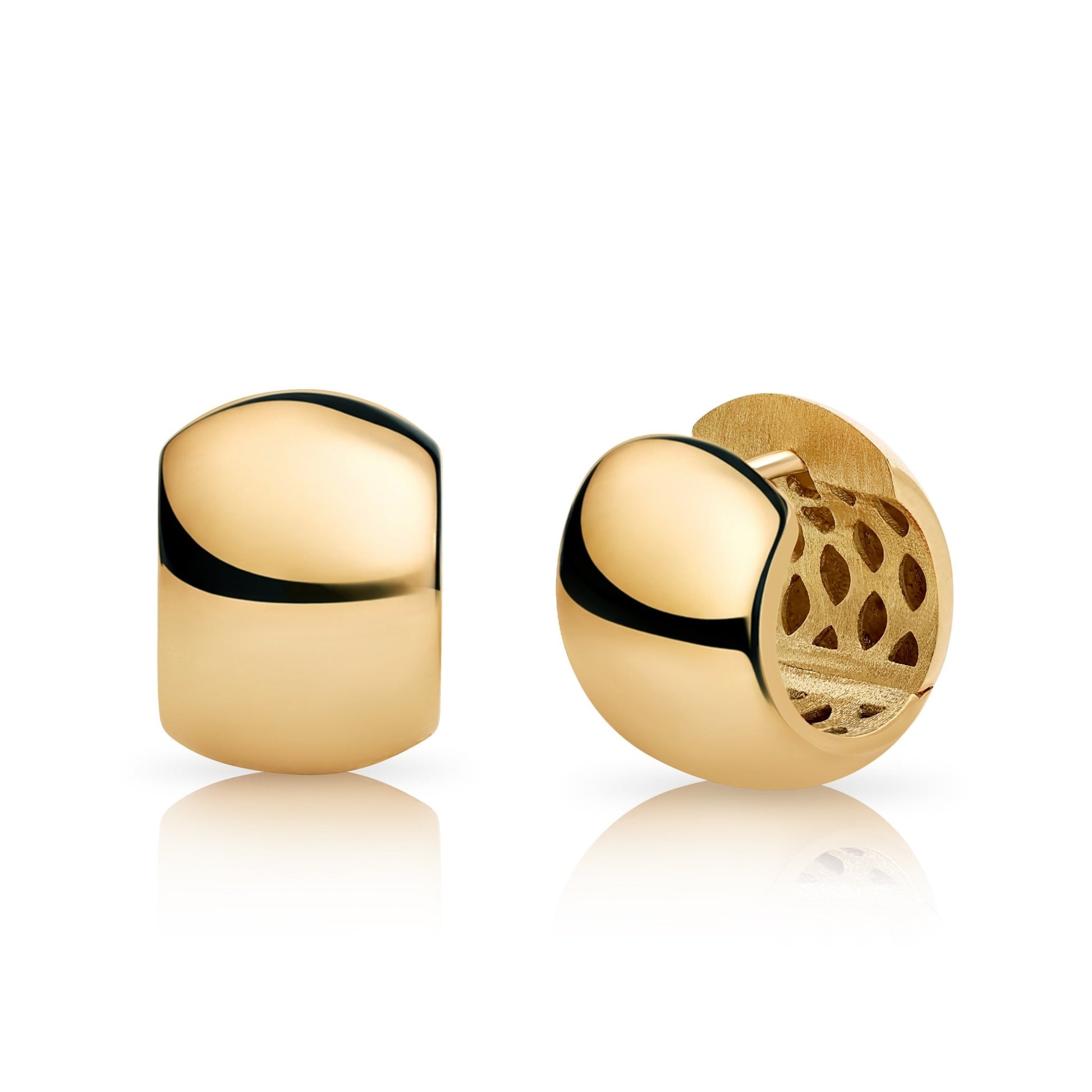 14K High Polish Dome Huggie Earrings - Antonio Guzzo Fine Jewelry