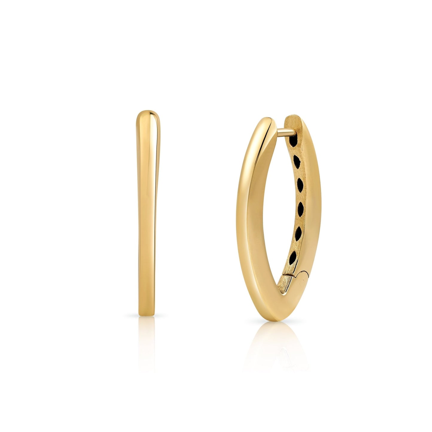 14K Yellow Gold Classic Polished Hoop Earrings - Antonio Guzzo Fine Jewelry