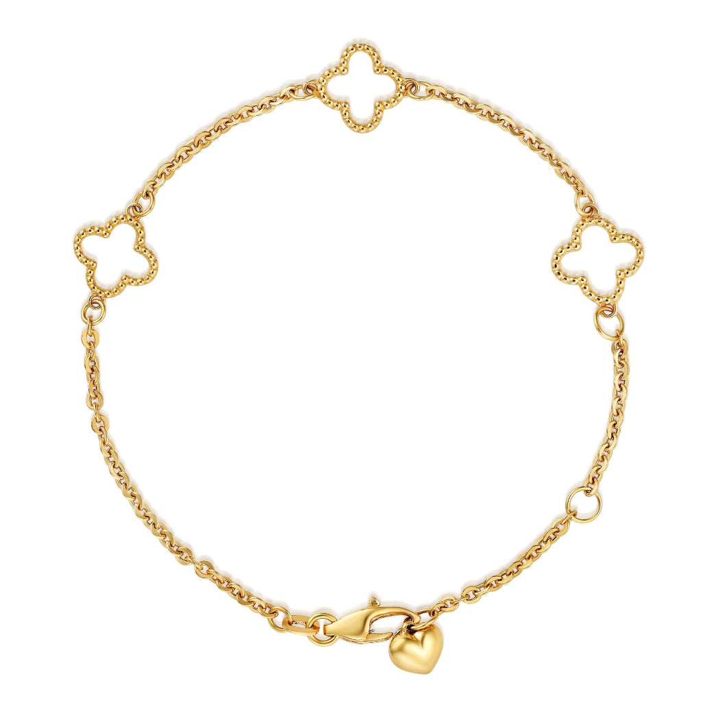 18 Karat Yellow Gold Clover Motif Bracelet Antonio Guzzo Jewelry - Antonio Guzzo Fine Jewelry