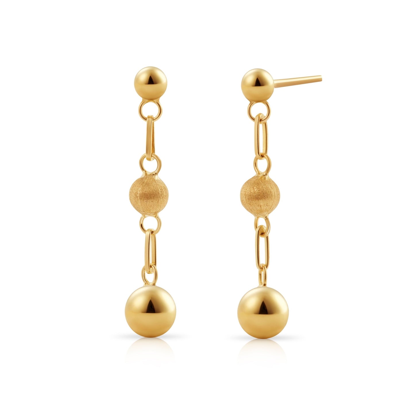 18K Gold Bead Drop Earrings Antonio Guzzo Fine Jewelry - Antonio Guzzo Fine Jewelry