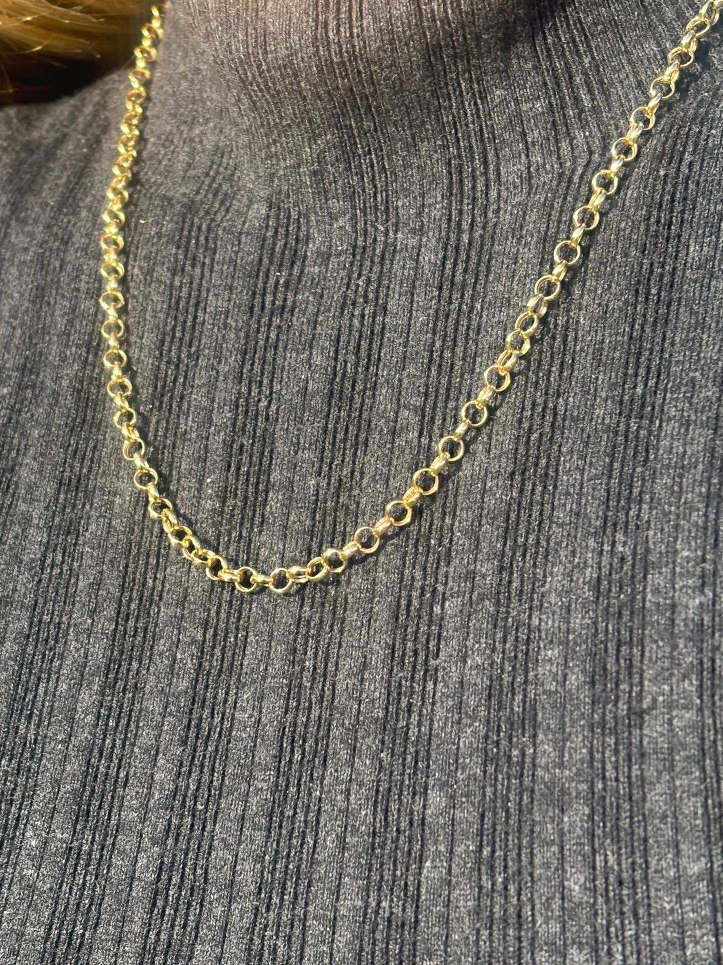 18K Solid Gold Link Necklace Antonio Guzzo Fine Jewelry Wear Alone Or Stackable. - Antonio Guzzo Fine Jewelry