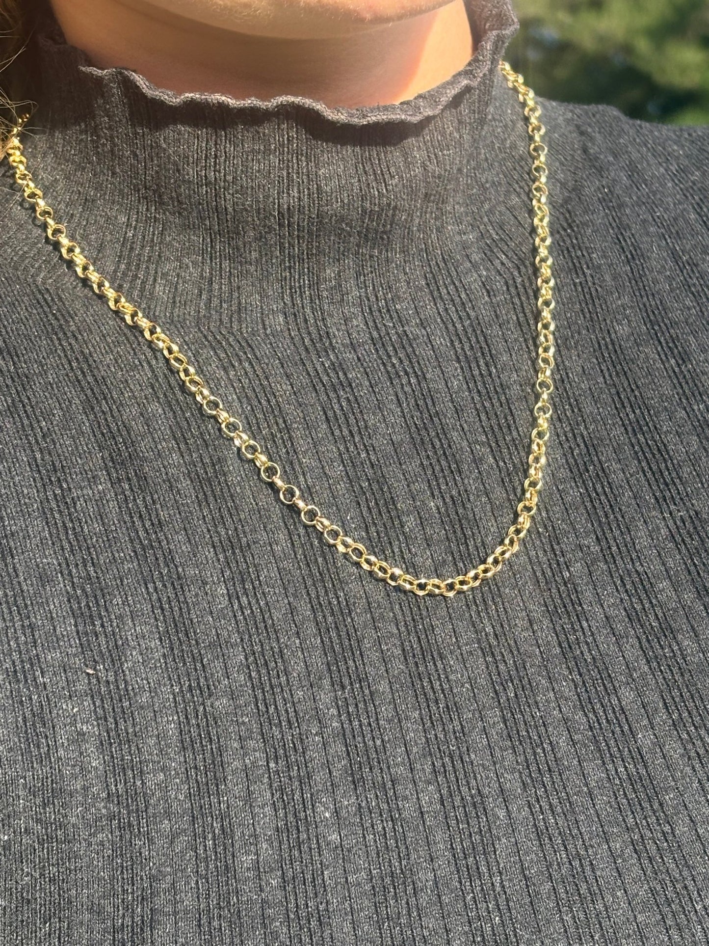 18K Solid Gold Link Necklace Antonio Guzzo Fine Jewelry Wear Alone Or Stackable. - Antonio Guzzo Fine Jewelry