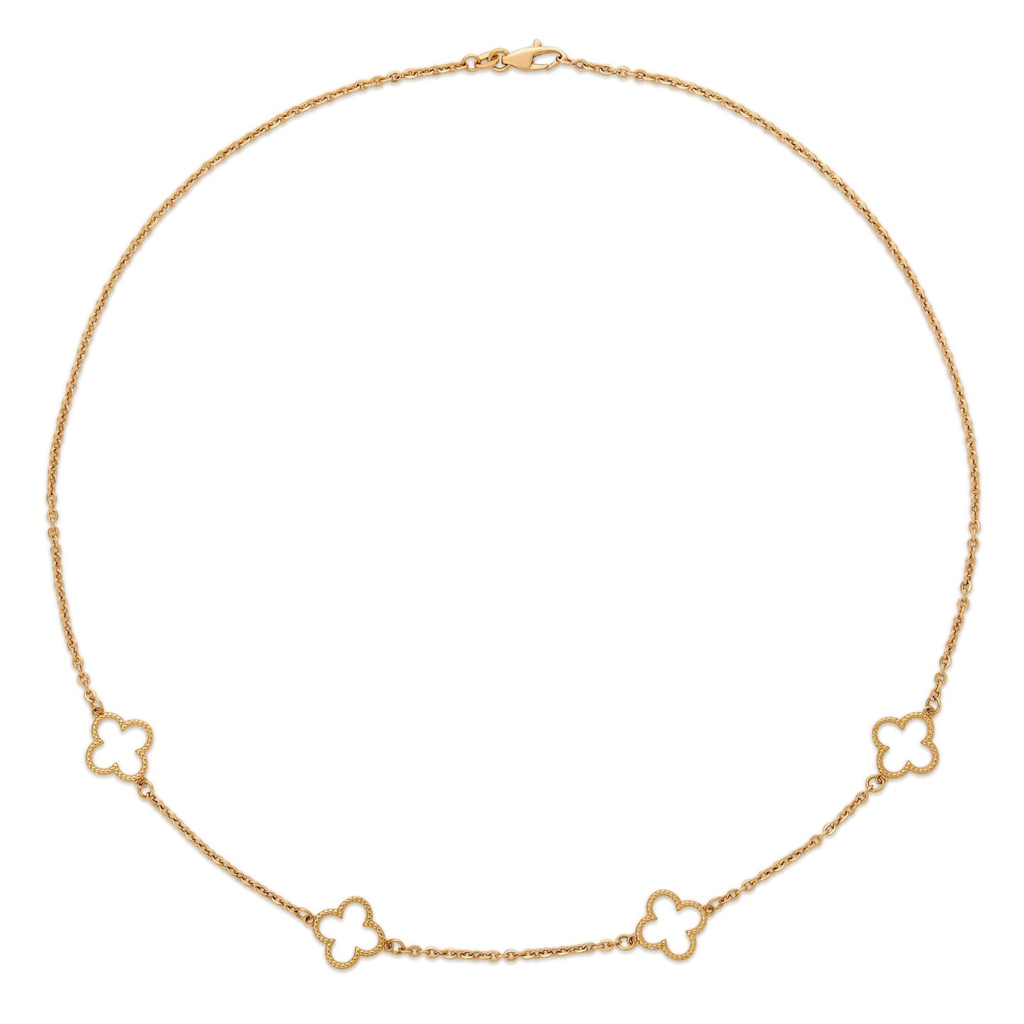 Antonio Guzzo 18K Solid Gold Clover Necklace