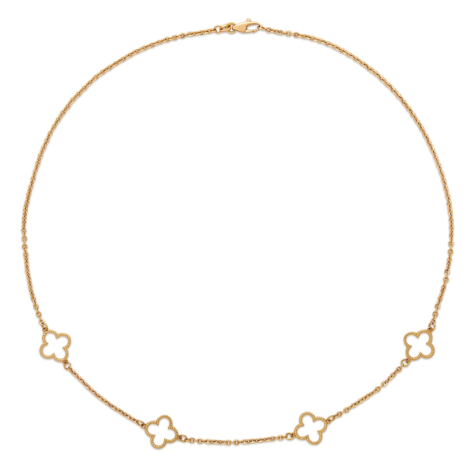 Antonio Guzzo 18K Solid Gold Clover Necklace