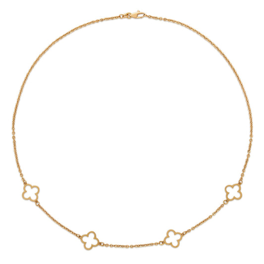 Antonio Guzzo 18K Solid Gold Clover Necklace