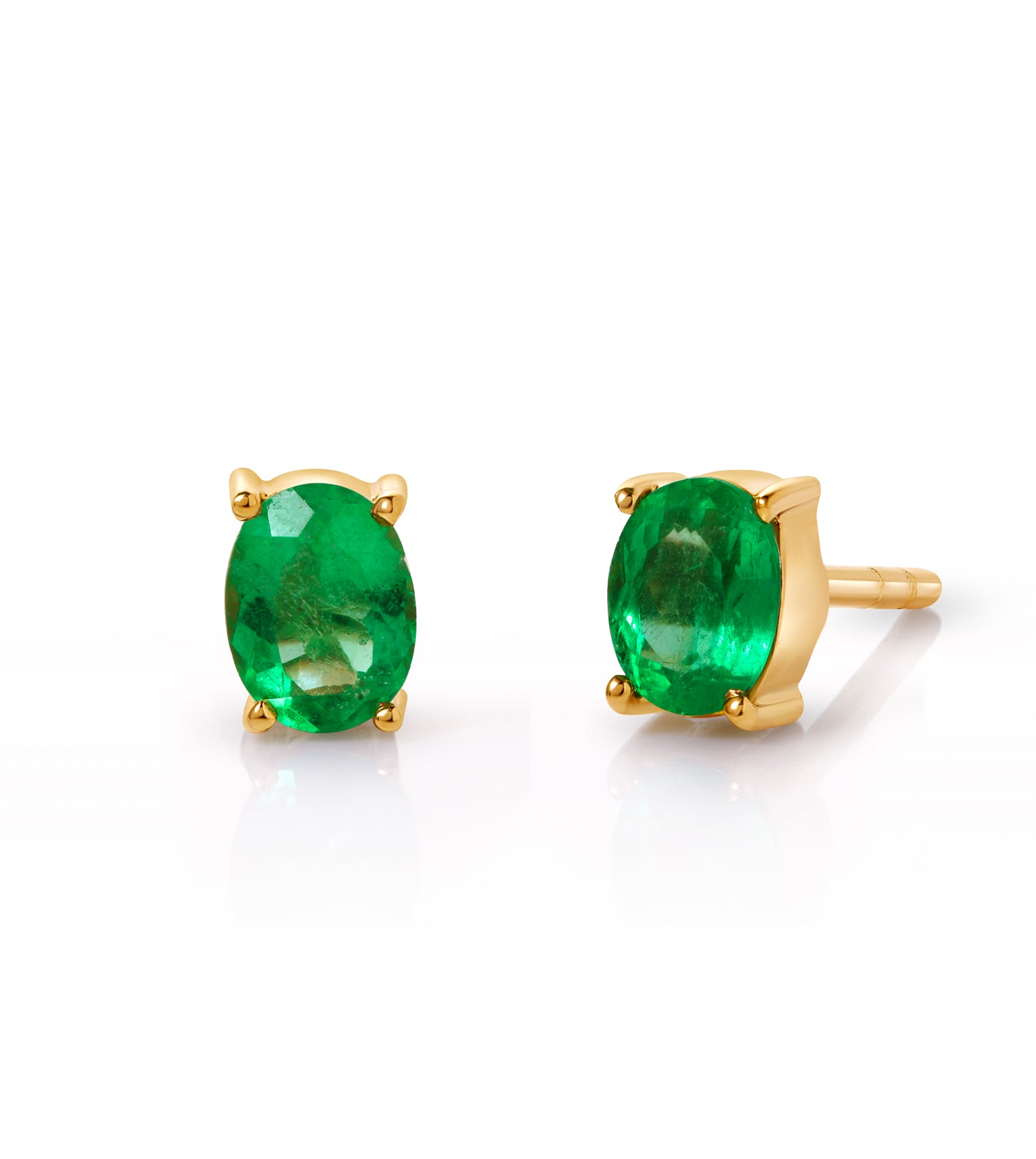 Elegant 18K Gold Emerald Stud Earrings - Antonio Guzzo Fine JewelryElegant 18K Gold Emerald Stud EarringsEarrings Best Seller