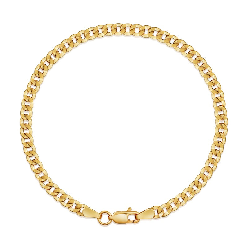 18K Solid Gold Cuban Link Bracelet - Antonio Guzzo Fine Jewelry 18K Solid Gold Cuban pan Link Bracelet