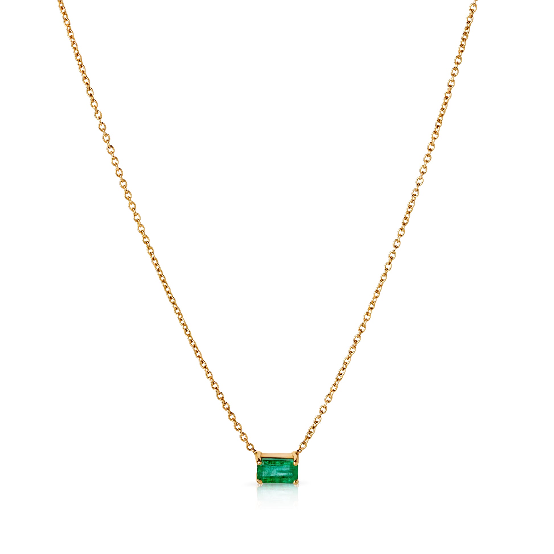 18K Gold Natural Emerald Necklace, Antonio Guzzo Fine Jewelry - Antonio Guzzo Fine Jewelry