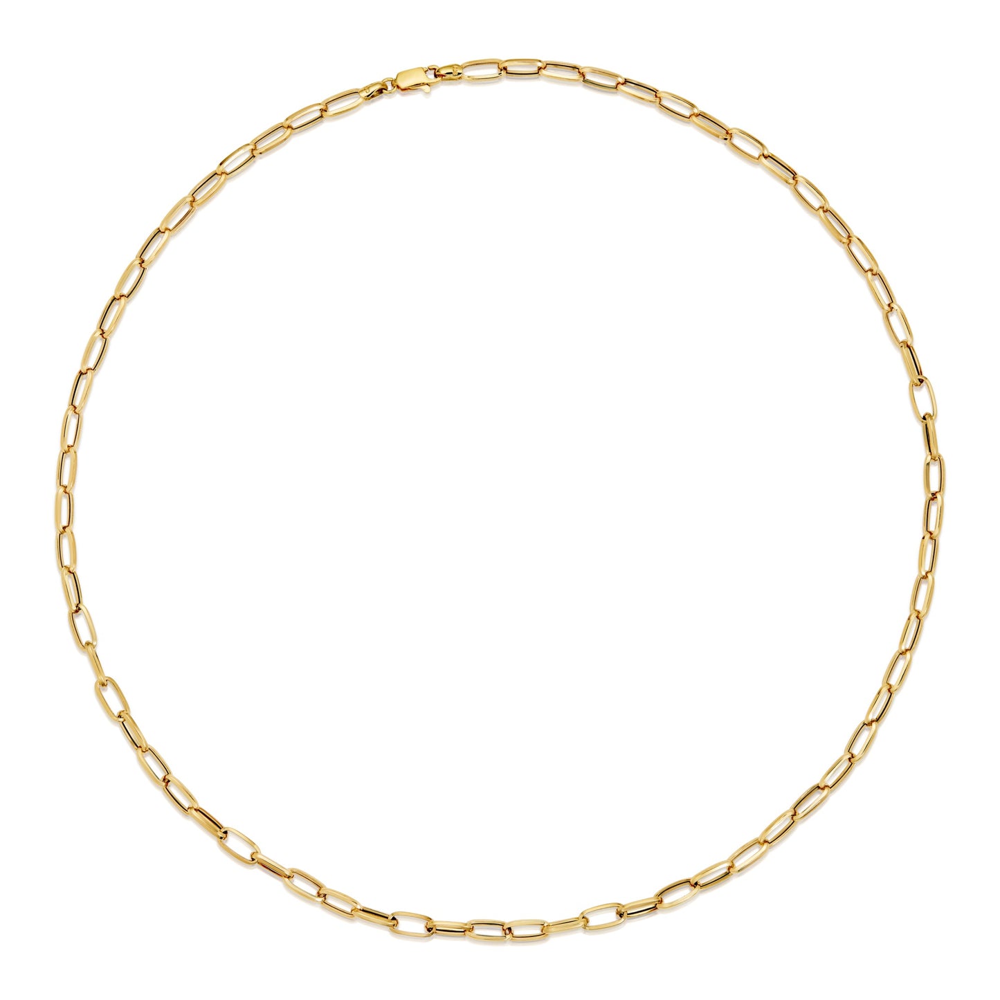 Antonio Guzzo 18 Karat Solid Gold Paperclip Necklace 60 CM. Wear Alone Or Stack With Your Favorite Pieces.