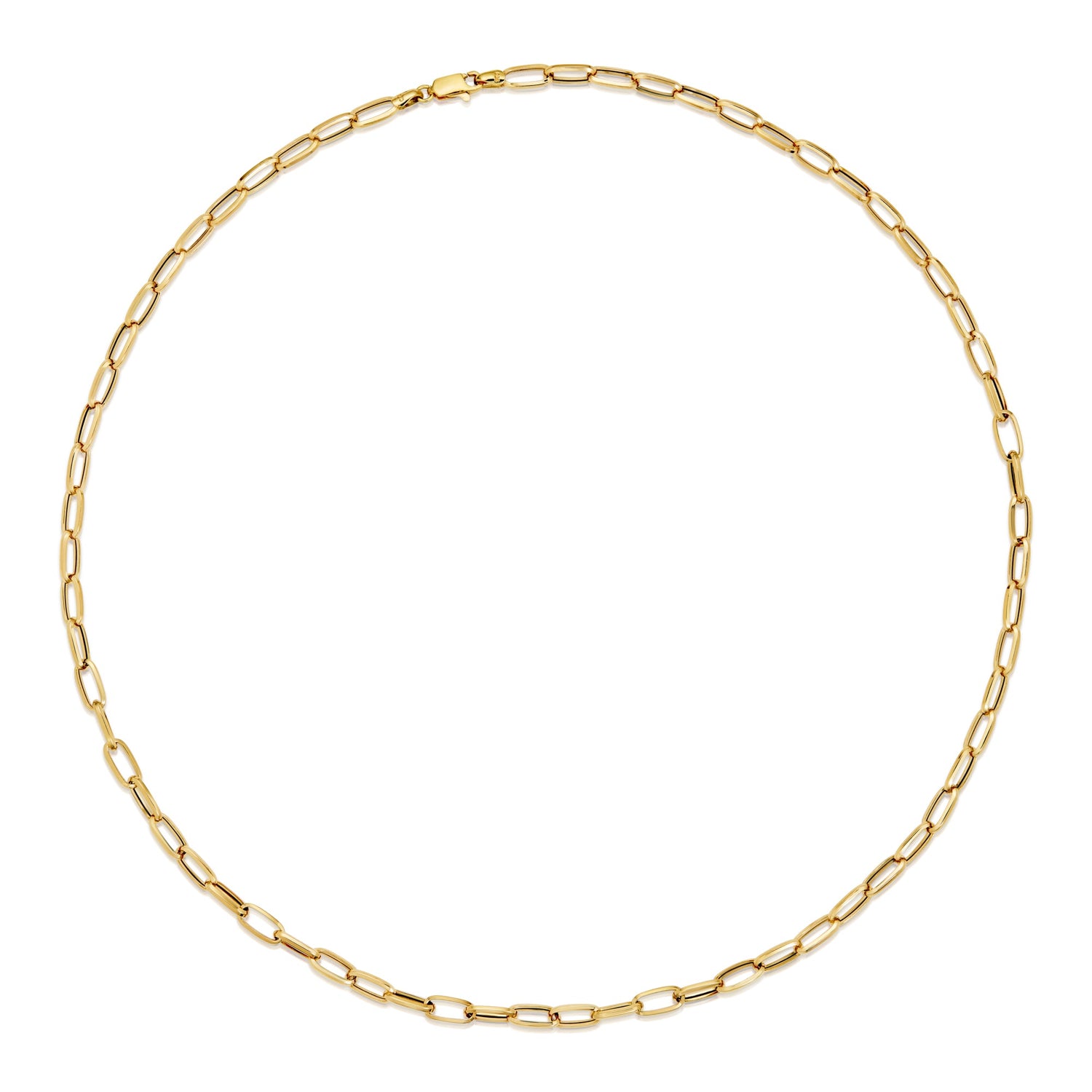 Antonio Guzzo 18 Karat Solid Gold Paperclip Necklace 60 CM. Wear Alone Or Stack With Your Favorite Pieces.