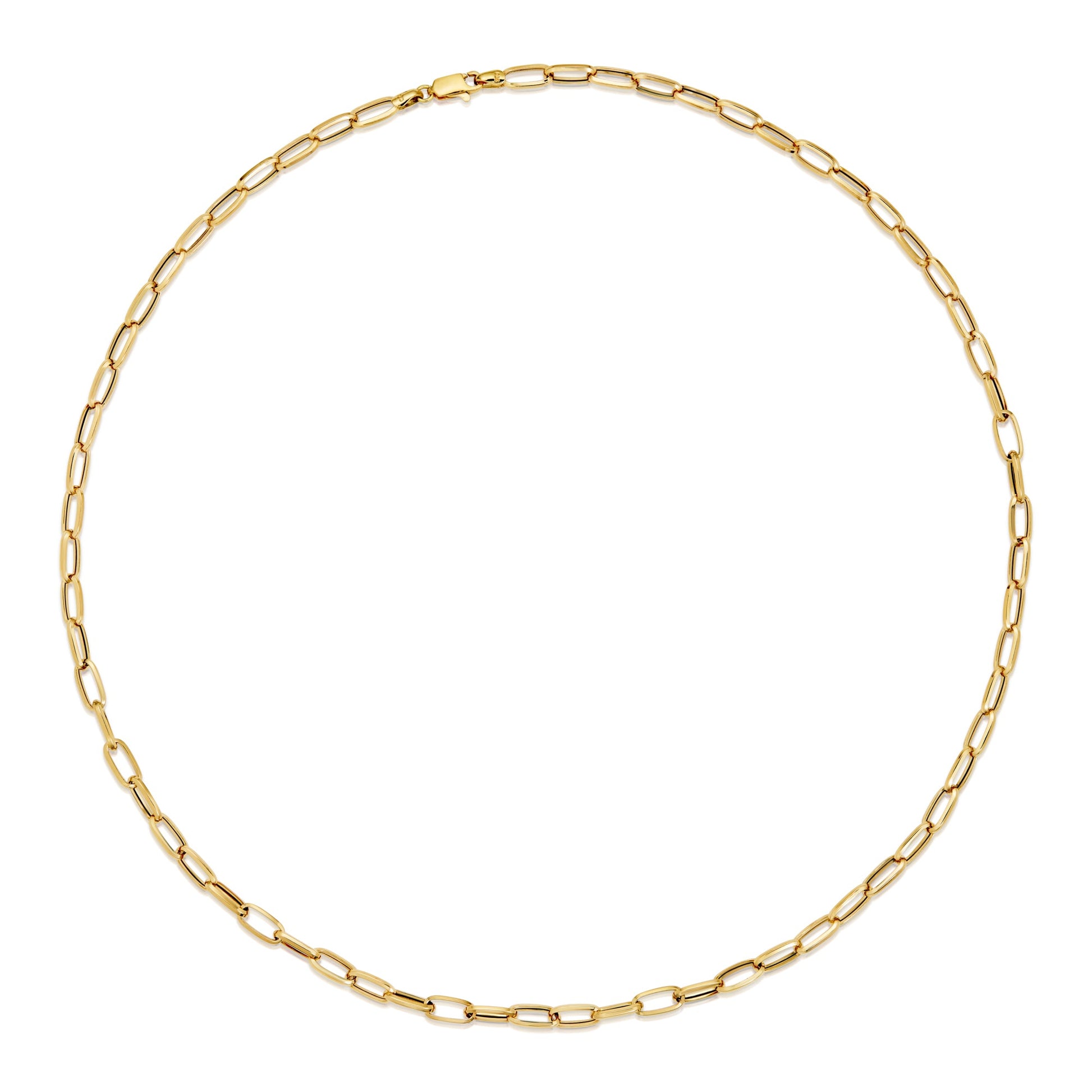 Antonio Guzzo 18 Karat Solid Gold Paperclip Necklace 60 CM. Wear Alone Or Stack With Your Favorite Pieces.