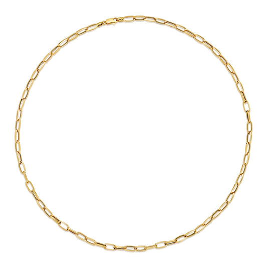 Antonio Guzzo 18 Karat Solid Gold Paperclip Necklace 60 CM. Wear Alone Or Stack With Your Favorite Pieces.